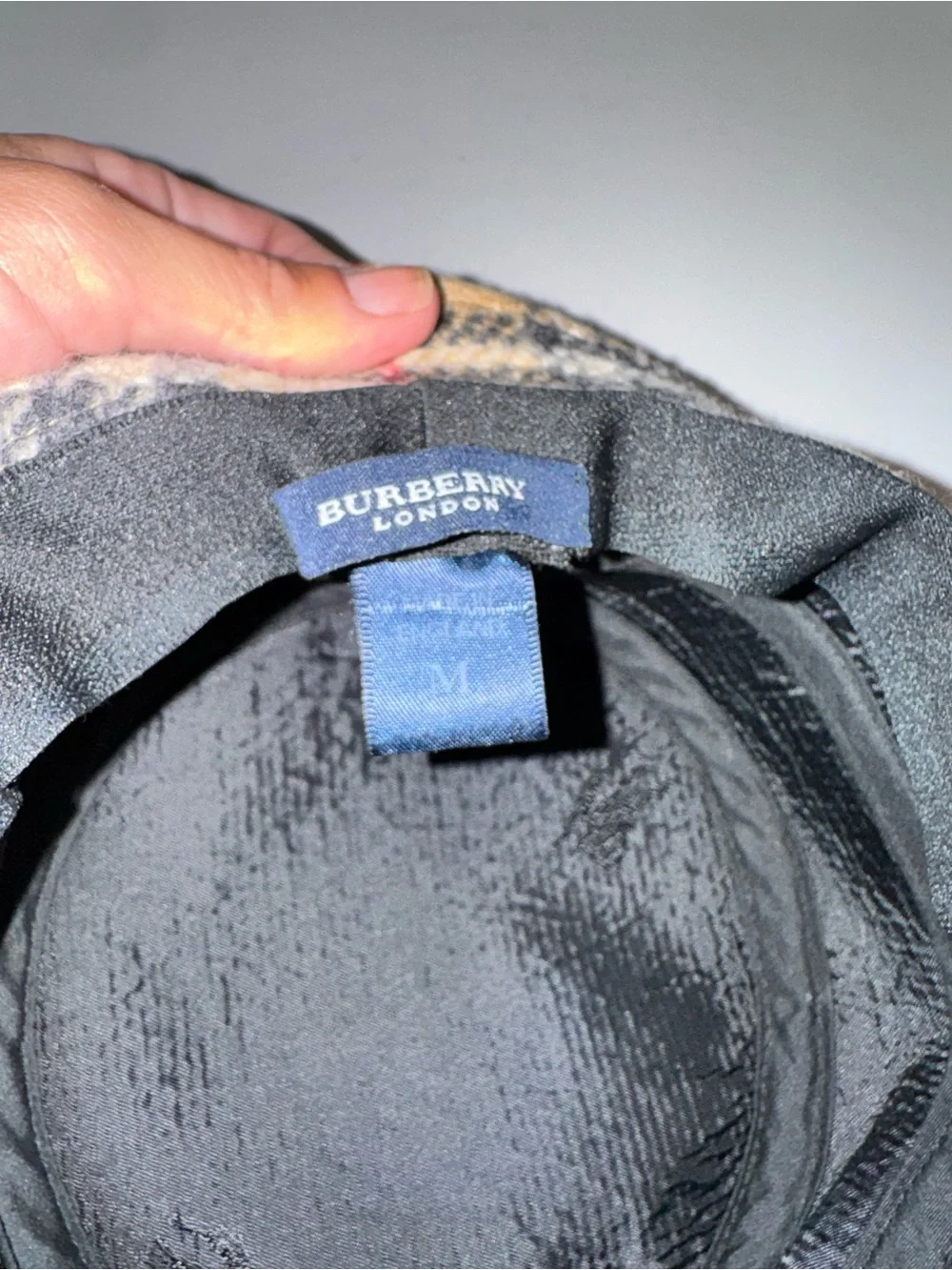 Kids Burberry Hat with Plaid Brim